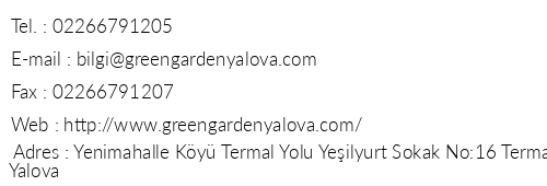 Club Green Garden Yalova telefon numaralar, faks, e-mail, posta adresi ve iletiim bilgileri